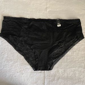 Torrid Rich Black 4-Way-Stretch Lace Mid Rise Hipster Panty, 2X NWT